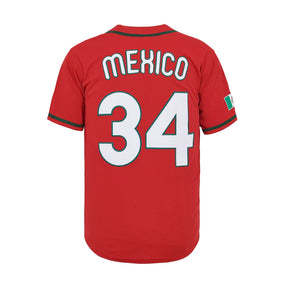 Mexico #34 #7 Button Down Baseball Jersey