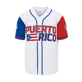 Men's Puerto Rico Jersey Button Down Baseball Jersey