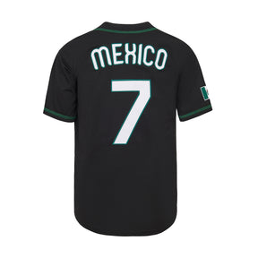 Mexico #34 #7 Button Down Baseball Jersey